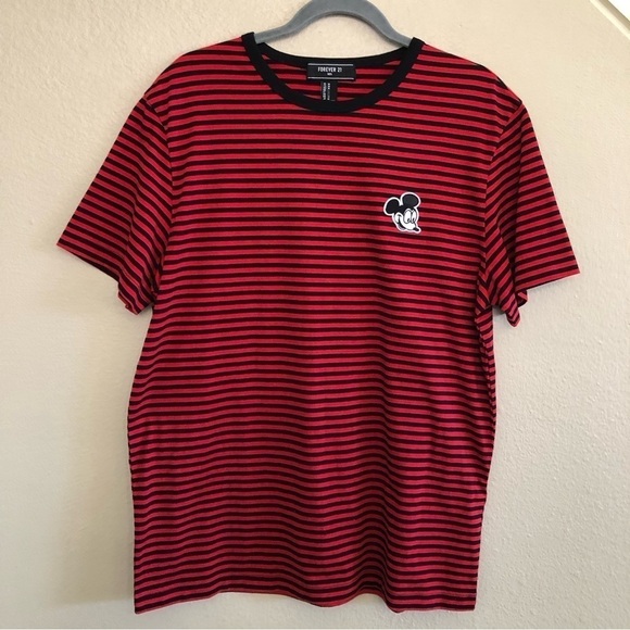Disney x Forever 21 Mens Crewneck Striped Short Sleeves T-Shirt Size Medium - Picture 1 of 9
